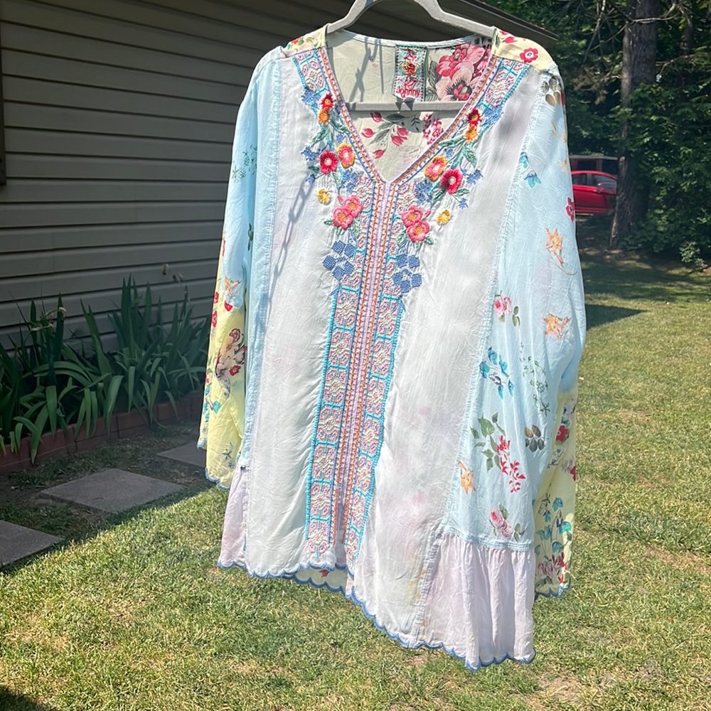 Gorgeous Johnny Was sheer blouse
